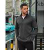 imageCOOFANDY Mens Quarter Zip Up Pullover Long Sleeve Sweatshirt Mock Neck Golf Polo SweaterDark Grey