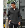 imageCOOFANDY Mens Quarter Zip Up Pullover Long Sleeve Sweatshirt Mock Neck Golf Polo SweaterDark Grey