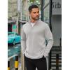 imageCOOFANDY Mens Quarter Zip Up Pullover Long Sleeve Sweatshirt Mock Neck Golf Polo SweaterLight Grey