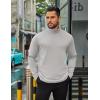 imageCOOFANDY Mens Quarter Zip Up Pullover Long Sleeve Sweatshirt Mock Neck Golf Polo SweaterLight Grey