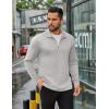 imageCOOFANDY Mens Quarter Zip Up Pullover Long Sleeve Sweatshirt Mock Neck Golf Polo SweaterLight Grey