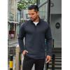 imageCOOFANDY Mens Quarter Zip Up Pullover Long Sleeve Sweatshirt Mock Neck Golf Polo SweaterNavy Blue
