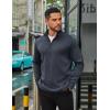 imageCOOFANDY Mens Quarter Zip Up Pullover Long Sleeve Sweatshirt Mock Neck Golf Polo SweaterNavy Blue