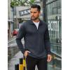 imageCOOFANDY Mens Quarter Zip Up Pullover Long Sleeve Sweatshirt Mock Neck Golf Polo SweaterNavy Blue