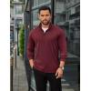 imageCOOFANDY Mens Quarter Zip Up Pullover Long Sleeve Sweatshirt Mock Neck Golf Polo SweaterWine Red