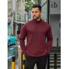 imageCOOFANDY Mens Quarter Zip Up Pullover Long Sleeve Sweatshirt Mock Neck Golf Polo SweaterWine Red
