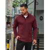 imageCOOFANDY Mens Quarter Zip Up Pullover Long Sleeve Sweatshirt Mock Neck Golf Polo SweaterWine Red