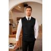 imageCOOFANDY Mens Sleeveless V Neck Pullover Sweater Slim Fit Casual Argyle Sweater VestPure Black