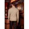imageCOOFANDY Mens Slim Fit Turtleneck Sweater Casual Twist Patterned Pullover Knitted SweatersBeige