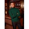 imageCOOFANDY Mens Slim Fit Turtleneck Sweater Casual Twist Patterned Pullover Knitted SweatersGreen