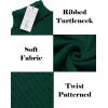 imageCOOFANDY Mens Slim Fit Turtleneck Sweater Casual Twist Patterned Pullover Knitted SweatersGreen