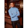 imageCOOFANDY Mens Slim Fit Turtleneck Sweater Casual Twist Patterned Pullover Knitted SweatersLight Blue