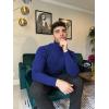 imageCOOFANDY Mens Slim Fit Turtleneck Sweater Casual Twist Patterned Pullover Knitted SweatersRoyal Blue