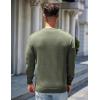 imageCOOFANDY Mens Sweater Crewneck Pullover Long Sleeve Lightweight Sweater Plain Knit Silm FitArmy Green