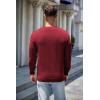 imageCOOFANDY Mens Sweater Crewneck Pullover Long Sleeve Lightweight Sweater Plain Knit Silm FitDark Red