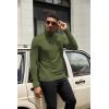 imageCOOFANDY Mens Turtleneck Shirts Slim Fit Shirt Tops Lightweight Pullover Thermal Sweater Casual Long Sleeve ShirtArmy Green