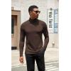 imageCOOFANDY Mens Turtleneck Shirts Slim Fit Shirt Tops Lightweight Pullover Thermal Sweater Casual Long Sleeve ShirtDark Brown