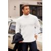 imageCOOFANDY Mens Turtleneck Sweater Long Sleeve Casual Ribbed Knitted High Neck Pullover SweatersWhite