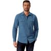 imageCOOFANDY Mens Western Cowboy Shirt Long Sleeve Cotton Button Down Work Shirts with PocketsGrey Blue