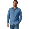 imageCOOFANDY Mens Western Cowboy Shirt Long Sleeve Cotton Button Down Work Shirts with PocketsLight Blue