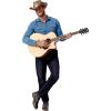 imageCOOFANDY Mens Western Cowboy Shirt Long Sleeve Cotton Button Down Work Shirts with PocketsLight Blue