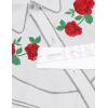 imageCOOFANDY Mens Western Cowboy Shirt Long Sleeve Slim Fit Rose Embroidered Cotton Casual Button Down ShirtsWhite Retro Rose