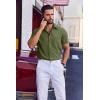 imageCOOFANDY Mens Wrinkle Free Shirts 2025 Short Sleeve Casual Button Down Summer Dress ShirtsArmy Green