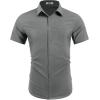 imageCOOFANDY Mens Wrinkle Free Shirts 2025 Short Sleeve Casual Button Down Summer Dress ShirtsDark Grey