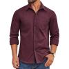 imageCOOFANDY Mens Casual Button Down Work Shirts Untucked Long Sleeve Woven Shirt with PocketsBurgundy