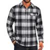 imageCOOFANDY Mens Flannel Plaid Shirts Long Sleeve Casual Button Down Cotton Shirt with PocketBlack White Plaid