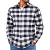 imageCOOFANDY Mens Flannel Shirts Long Sleeve Lightweight Plaid Shirt Casual Button Down Shirts with PocketBlack