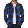 imageCOOFANDY Mens Long Sleeve Flannel Shirts Fashion Plaid Jacket Casual Button Down Shirt with PocketsBlack Blue