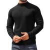 imageCOOFANDY Mens Mock Turtleneck Sweater Long Sleeve Basic Thermal Undershirt Slim Fit Lightweight Pullover SweatersBlack