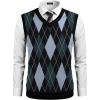 imageCOOFANDY Mens Sleeveless V Neck Pullover Sweater Slim Fit Casual Argyle Sweater VestBluegreen