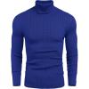 imageCOOFANDY Mens Slim Fit Turtleneck Sweater Casual Twist Patterned Pullover Knitted SweatersRoyal Blue