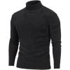 imageCOOFANDY Mens Turtleneck Sweater Long Sleeve Casual Ribbed Knitted High Neck Pullover SweatersBlack