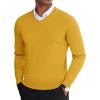 imageCOOFANDY Mens V Neck Sweater Lightweight Knitted Pullover SweatersYellow