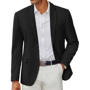 imageCOOFANDY Mens Casual Blazer Slim Fit Two Button Lightweight Sport Coats Business Suit JacketBlack