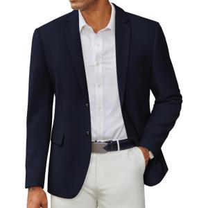 imageCOOFANDY Mens Casual Blazer Slim Fit Two Button Lightweight Sport Coats Business Suit JacketNavy Blue