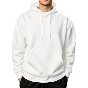 imageCOOFANDY Mens Hooded Pullover Casual Long Sleeve Drawstring Gym Hoodies Sweatshirts with PocketWhite