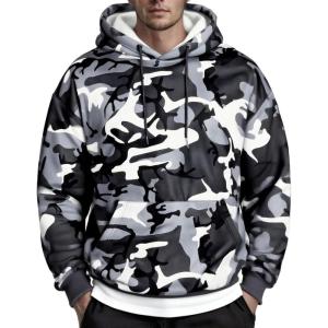 imageCOOFANDY Mens Hoodies Pullover Fleece Lined Hoodie Casual Long Sleeve Drawstring Hooded Sweatshirts with Kanga PocketCamo