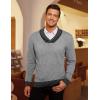 imageCOOFANDY Men Casual Knitted Sweaters Shawl Collar Dress Sweater Long Sleeve VNeck Pullover TopsGrey