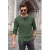 imageCOOFANDY Men Long Sleeve Henley TShirs Casual Basic Lightweight Fashion Shirts Soild Tees with PocketsArmy Green