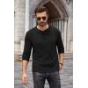 imageCOOFANDY Men Long Sleeve Henley TShirs Casual Basic Lightweight Fashion Shirts Soild Tees with PocketsBlack