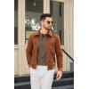 imageCOOFANDY Men Long Sleeve Henley TShirs Casual Basic Lightweight Fashion Shirts Soild Tees with PocketsBrown