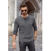 imageCOOFANDY Men Long Sleeve Henley TShirs Casual Basic Lightweight Fashion Shirts Soild Tees with PocketsDark Grey