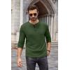 imageCOOFANDY Men Long Sleeve Henley TShirs Casual Basic Lightweight Fashion Shirts Soild Tees with PocketsGreen