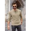 imageCOOFANDY Men Long Sleeve Henley TShirs Casual Basic Lightweight Fashion Shirts Soild Tees with PocketsKhaki