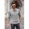 imageCOOFANDY Men Long Sleeve Henley TShirs Casual Basic Lightweight Fashion Shirts Soild Tees with PocketsLight Gray