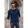 imageCOOFANDY Men Long Sleeve Henley TShirs Casual Basic Lightweight Fashion Shirts Soild Tees with PocketsNavy Blue